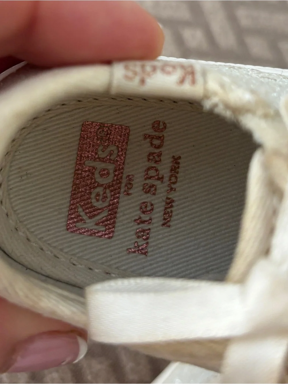 Keds x Kate Spade New York Toddler Ivory Glitter Sneakers size 2 M